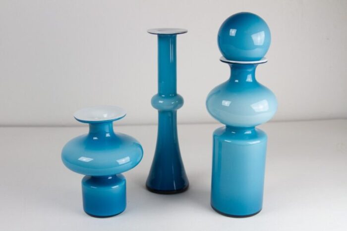 vintage danish carnaby vases by per luetken for holmegaard 1960s set of 3 4