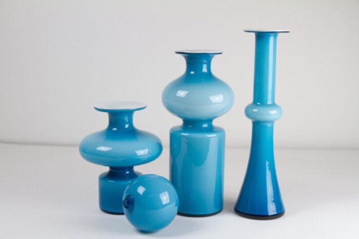 vintage danish carnaby vases by per luetken for holmegaard 1960s set of 3 5