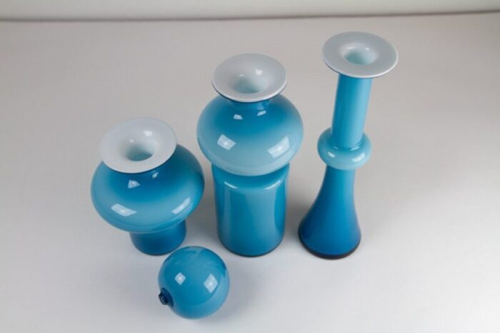 vintage danish carnaby vases by per luetken for holmegaard 1960s set of 3 6