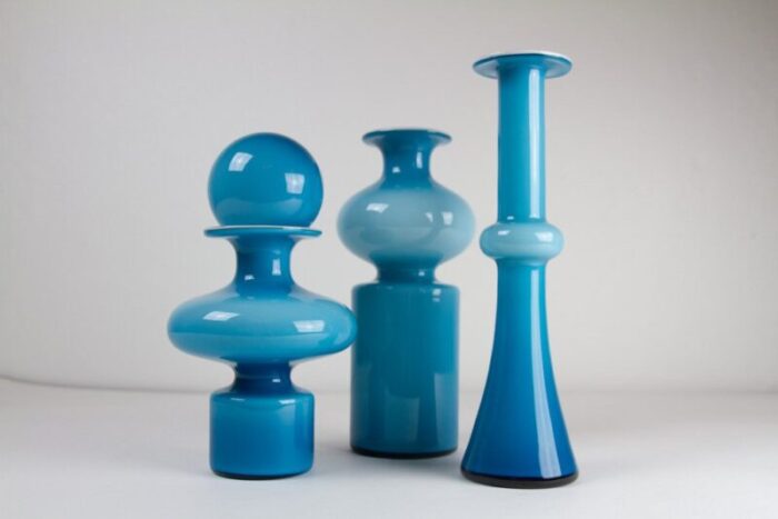 vintage danish carnaby vases by per luetken for holmegaard 1960s set of 3 7