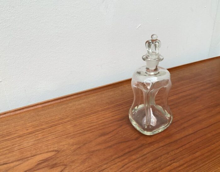 vintage danish glass kluk kluk bottle with crown glass stopper from holmegaard 1970s 2