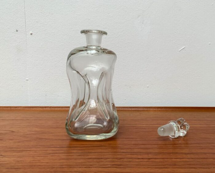 vintage danish glass kluk kluk bottle with crown glass stopper from holmegaard 1970s 5