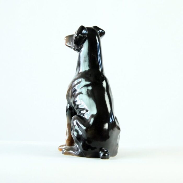 vintage doberman pitcher statue in porcelain from jikohera czechoslovakia 1960s 6