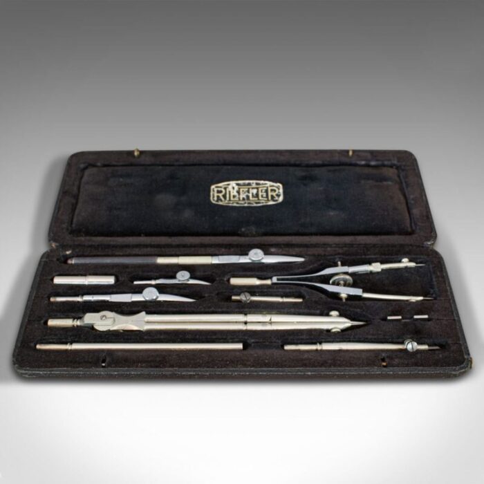 vintage drawing instrument set 1950s 1