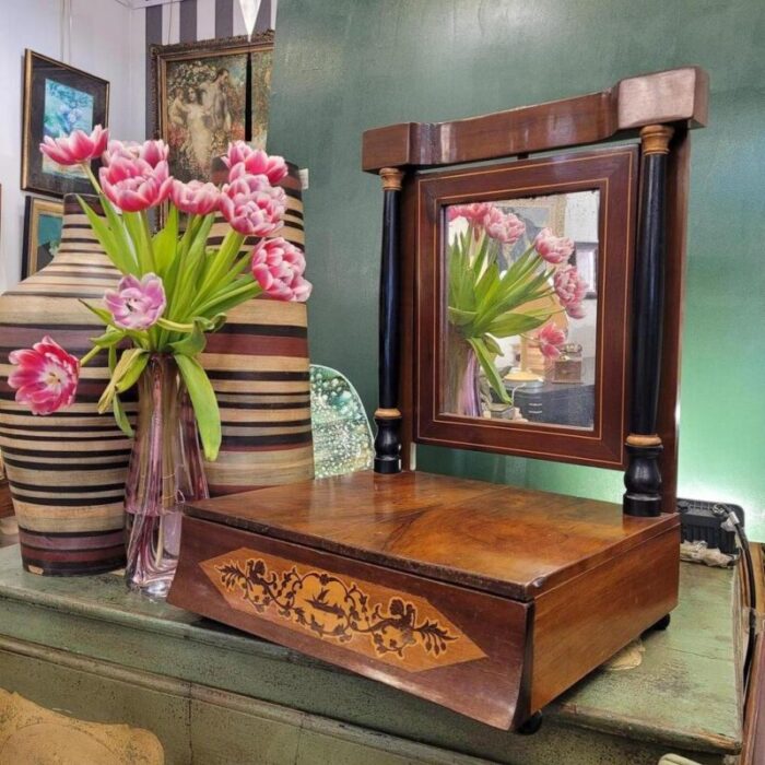 vintage dressing table in wood and inlay 3100