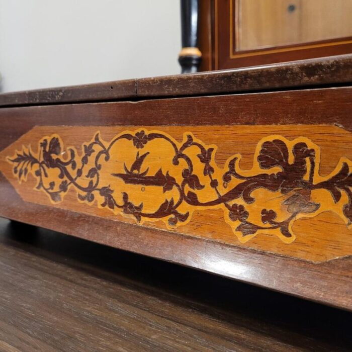 vintage dressing table in wood and inlay 5555