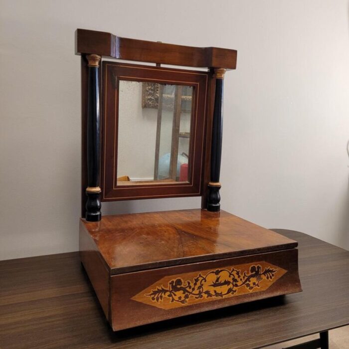 vintage dressing table in wood and inlay 8585