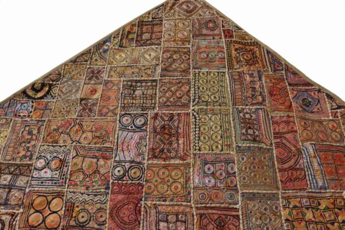 vintage embroidered wall hung patchwork tapestry 1950s 12