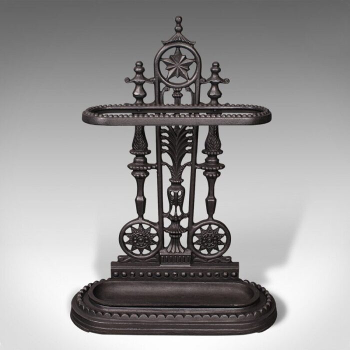 vintage english decorative stick stand in iron 1940s 2