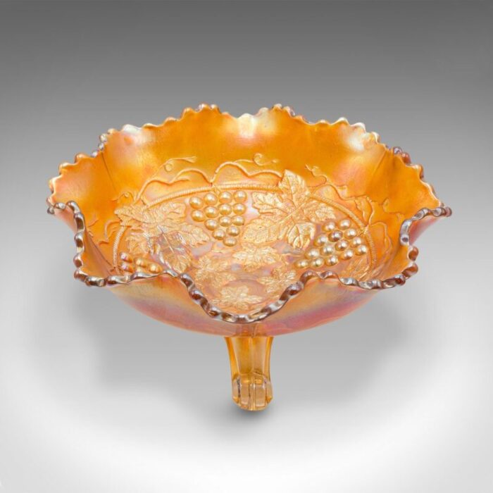 vintage english glass carnival bowl 1930 2