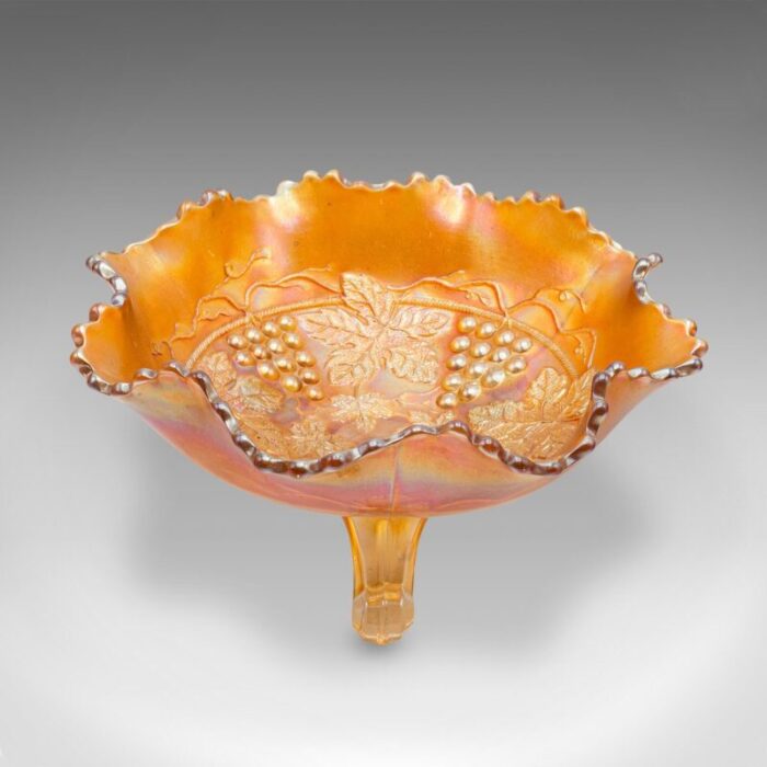 vintage english glass carnival bowl 1930 4