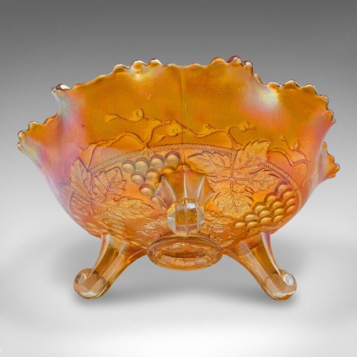 vintage english glass carnival bowl 1930 9