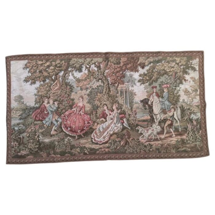 vintage french aubusson style jacquard tapestry 1980s 1