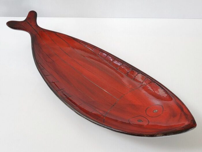 vintage french fish shaped dish in ceramic 1950s 1