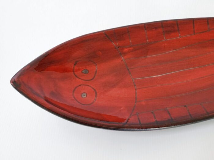 vintage french fish shaped dish in ceramic 1950s 3