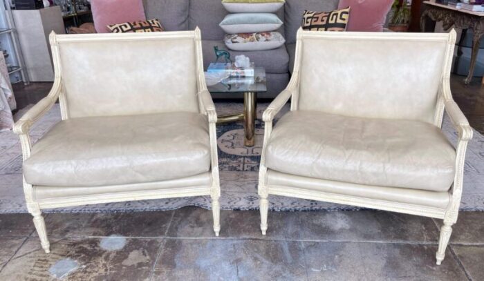 vintage french maison jansen style bergere a la reine chairs a pair 2436