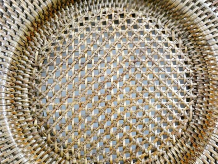 vintage french rattan plates 1970s set of 6 7