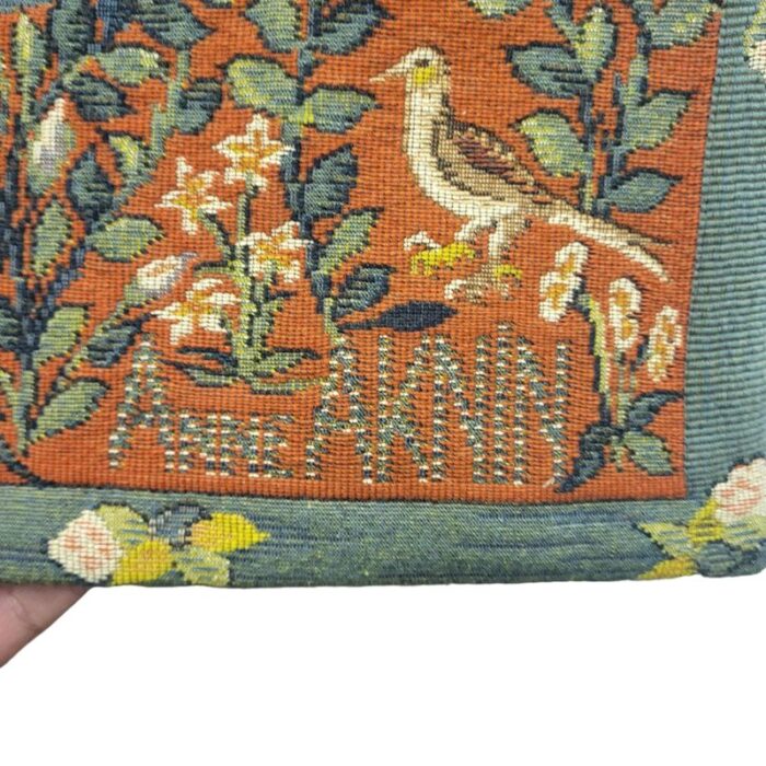 vintage french tapestry le roman de la rose by anne roland akin for medaillier franklin 1985 4