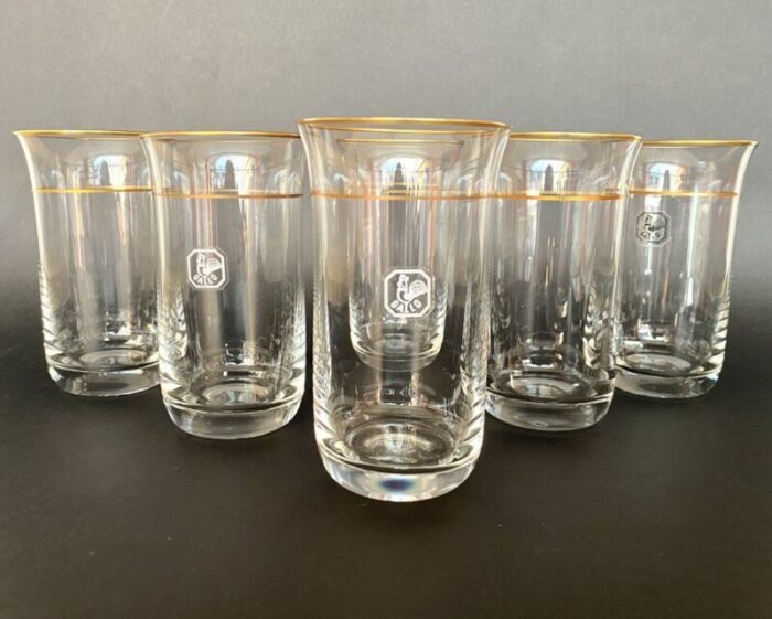 vintage german crystal water glasses from gallo 1970s set of 6 1