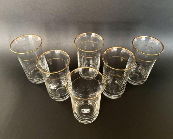 vintage german crystal water glasses from gallo 1970s set of 6 3