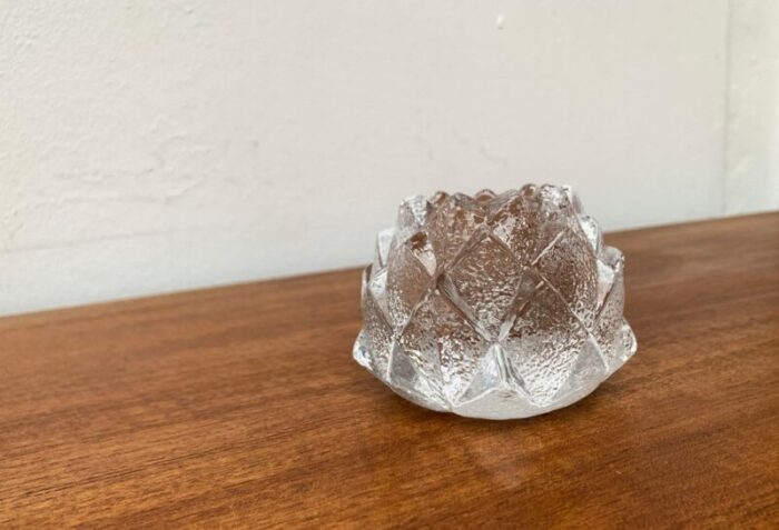 vintage glass nimbus candle holder by berit johansson for orrefors sweden 1970s 6