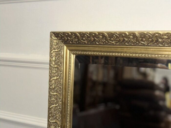 vintage gold gilt wood ornate bevelled mirror 6