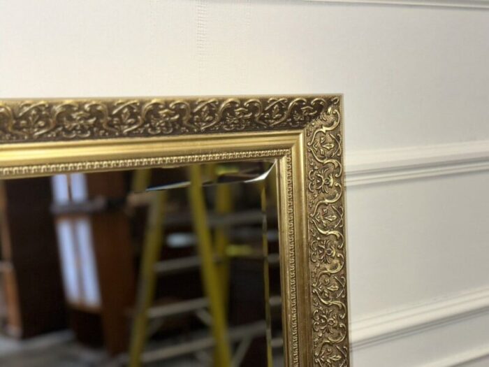 vintage gold gilt wood ornate bevelled mirror 7