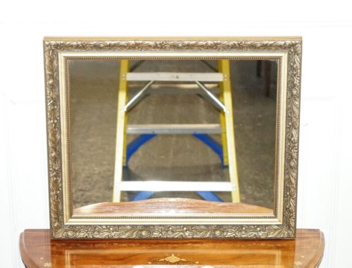 vintage gold ornate bevelled wall mirror 1