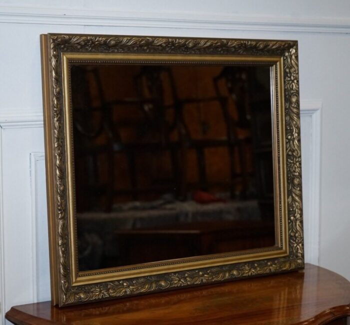 vintage gold ornate bevelled wall mirror 2