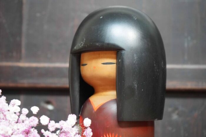 vintage gunma kokeshi by ryoka aoki japan 1980s 4048