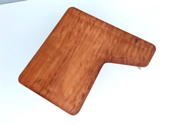 vintage irregular shaped wooden veneer coffee table attributed to gio ponti italy 1950s 1610