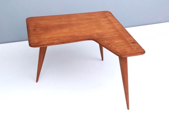 vintage irregular shaped wooden veneer coffee table attributed to gio ponti italy 1950s 2591