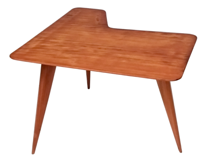 vintage irregular shaped wooden veneer coffee table attributed to gio ponti italy 1950s 7314