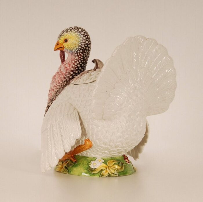 vintage italian ceramic animal figurine turkey by fabio lenci for richard ginori 1960s 11