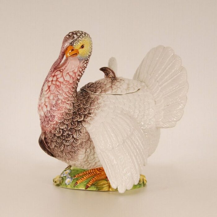 vintage italian ceramic animal figurine turkey by fabio lenci for richard ginori 1960s 15