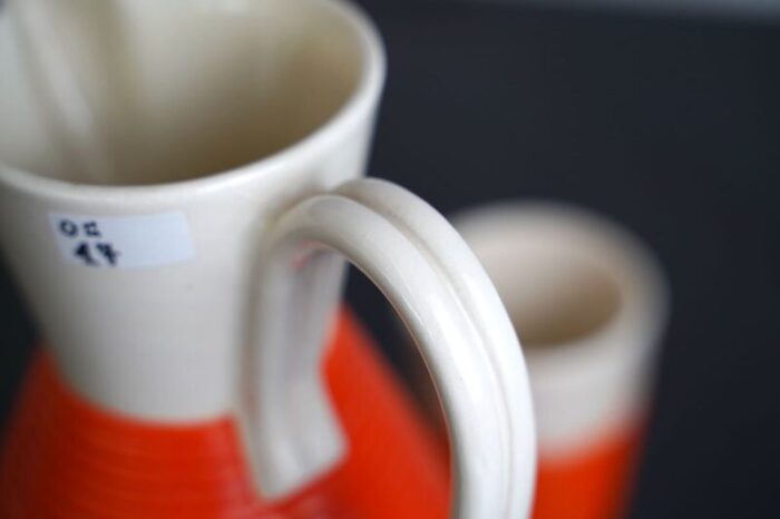 vintage italian ceramic water pitcher and glasses set from rometti 1930s set of 4 5