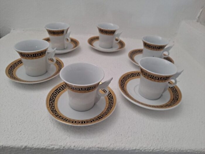 vintage italian coffee set in versace style 1970s set of 12 1