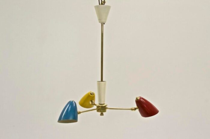 vintage italian hanging light in the style of stilnovo 1950s 0758