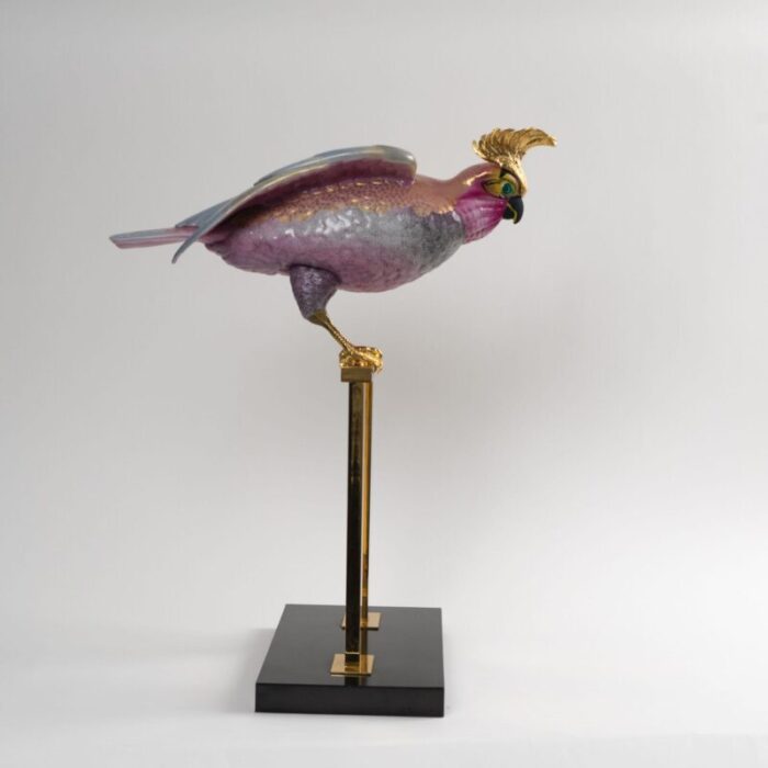 vintage italian mangani oggetti cockatoo parrot sculpture 1751