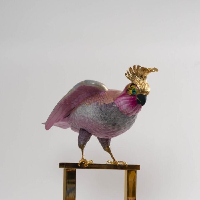 vintage italian mangani oggetti cockatoo parrot sculpture 3109