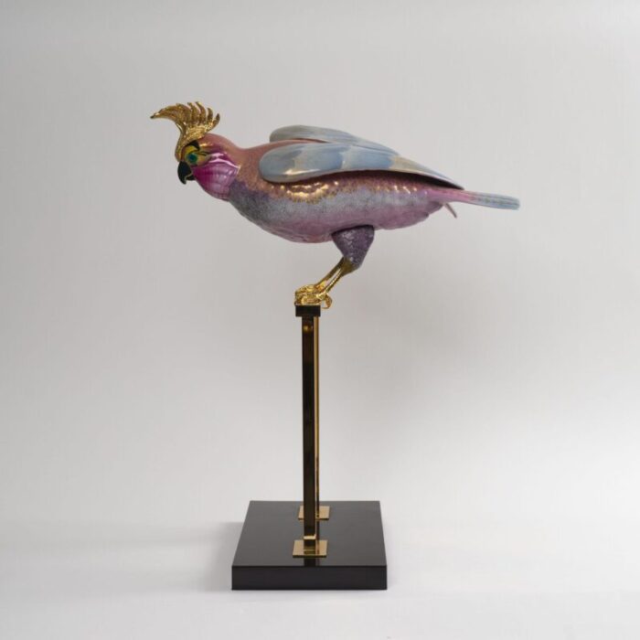 vintage italian mangani oggetti cockatoo parrot sculpture 7574