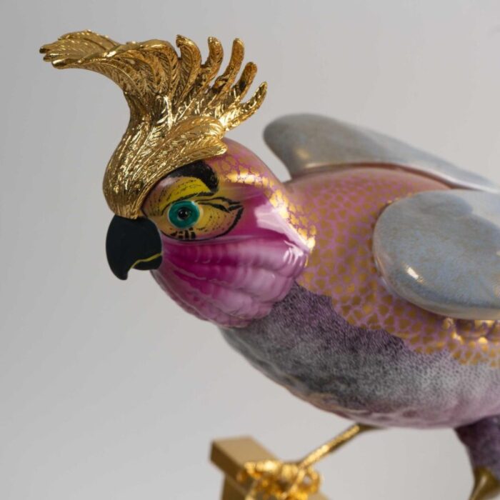 vintage italian mangani oggetti cockatoo parrot sculpture 8242