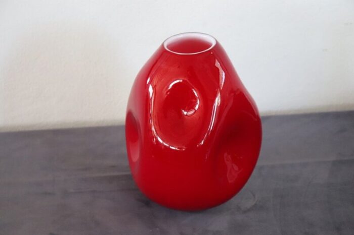 vintage italian reed vase in murano art glass 1970s 2