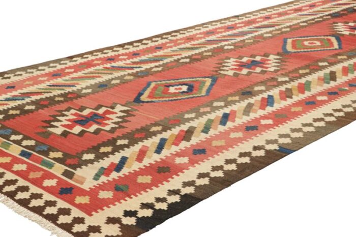 vintage kilim runner in red with geometric medallions from rug and kilim 0340