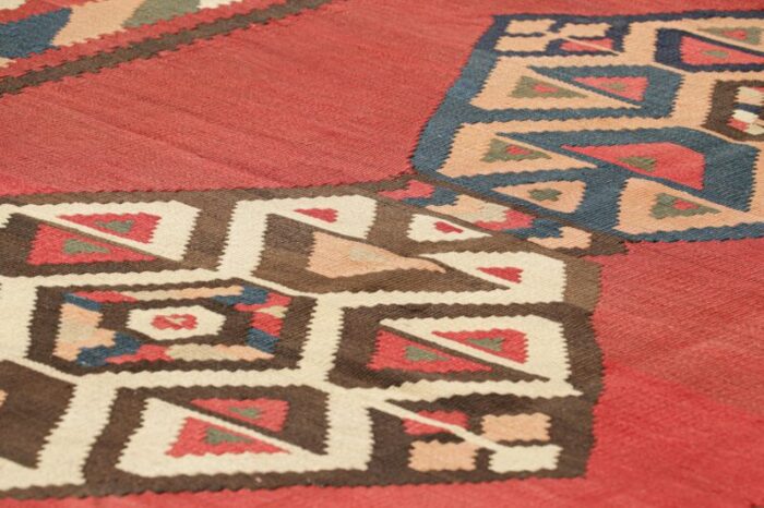 vintage kilim runner in red with geometric medallions from rug and kilim 0709