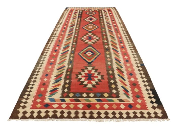 vintage kilim runner in red with geometric medallions from rug and kilim 1729