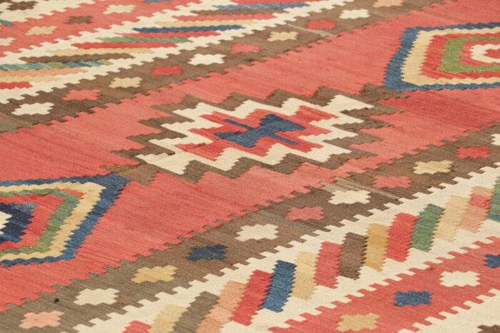 vintage kilim runner in red with geometric medallions from rug and kilim 2441