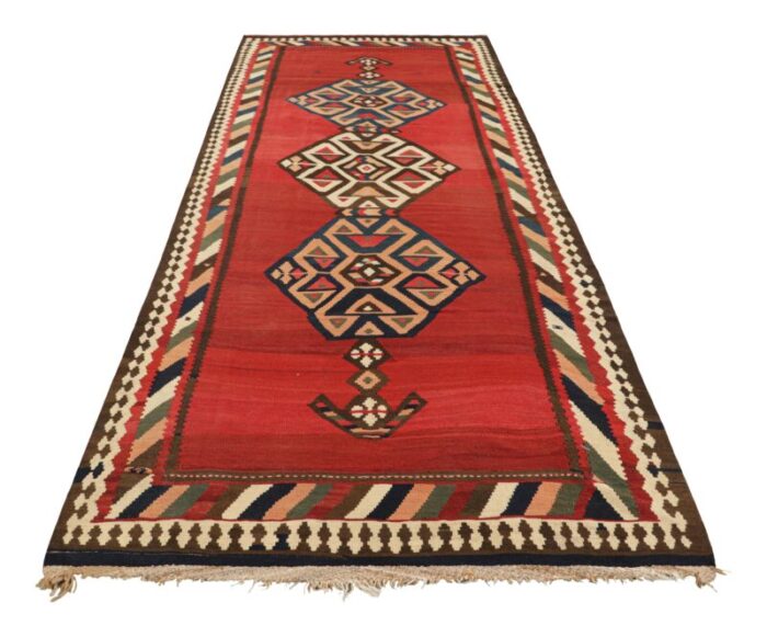 vintage kilim runner in red with geometric medallions from rug and kilim 2535