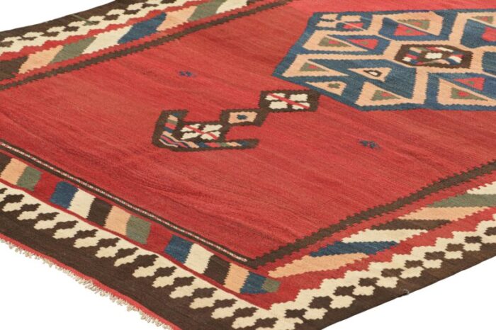 vintage kilim runner in red with geometric medallions from rug and kilim 8524