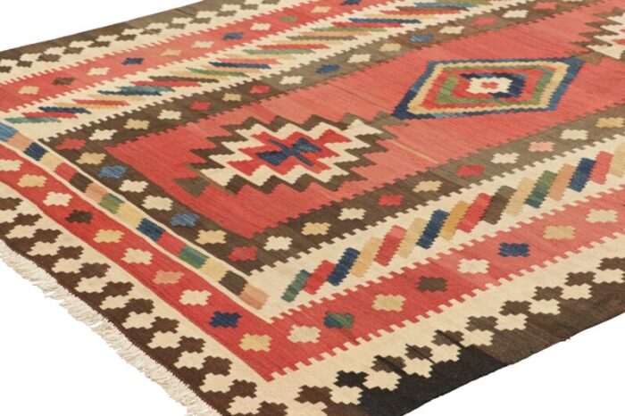 vintage kilim runner in red with geometric medallions from rug and kilim 9077